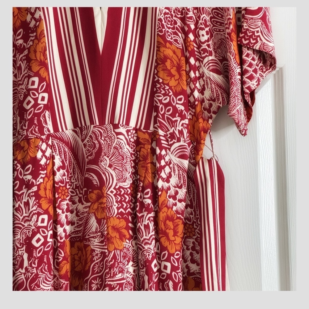 Elie Tahari Jumpsuit Silk Occasion Jumpsuit Botanical All Over Print V-Neck Belt - Picture 10 of 16